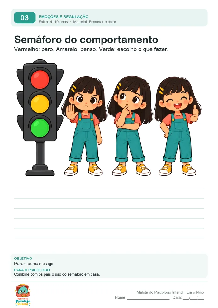 Atividade 03: Semáforo do comportamento, com a Lia